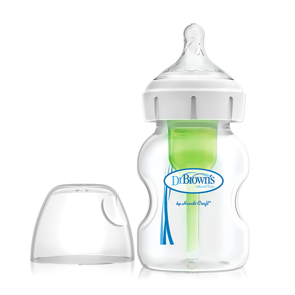 Dr Brown's 5 oz/150ml Options+ Wide-Neck Bottle, Glass, 1- Pack (WB51700-P4)