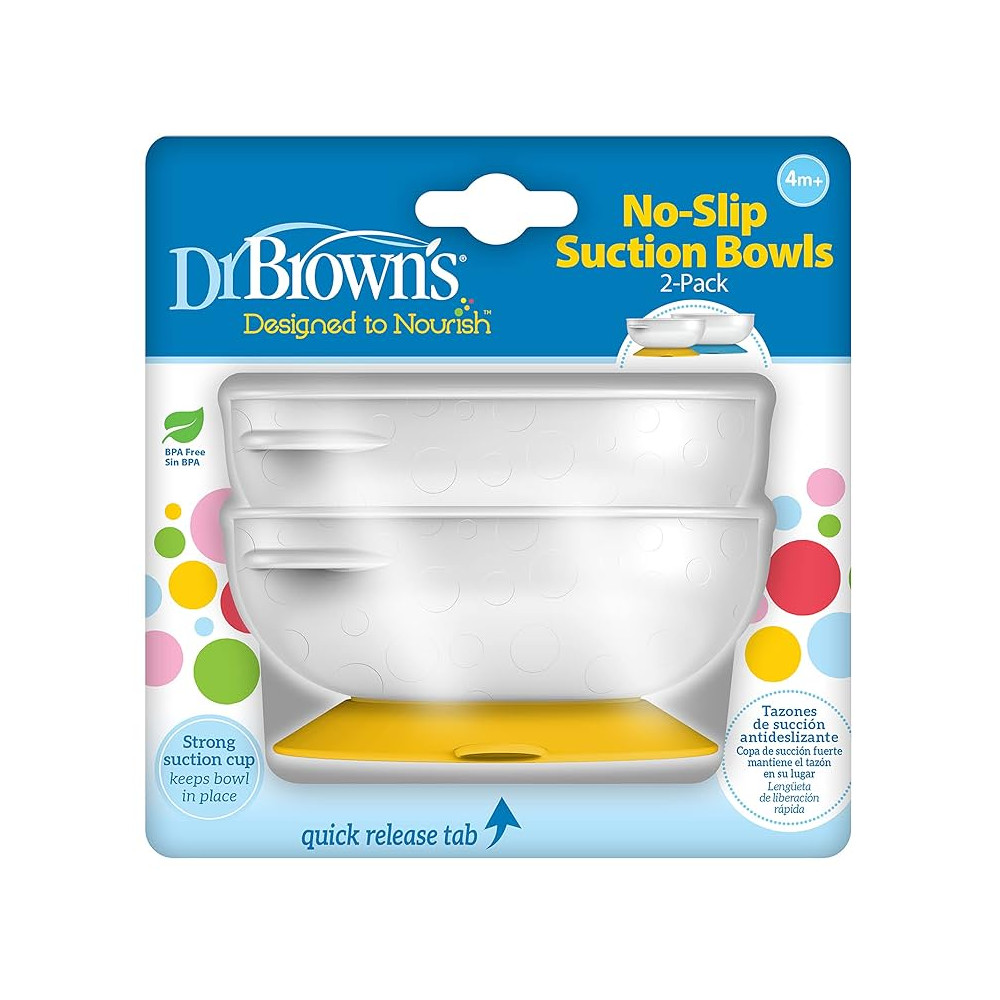 Dr Brown's No-Slip Suction Bowl, 2-Pack, TF019