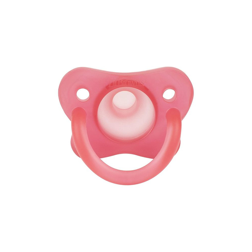 Dr Brown's HappyPaci Silicone One Piece Pacifier 0-6m Pink, PS11017-INTL-MED