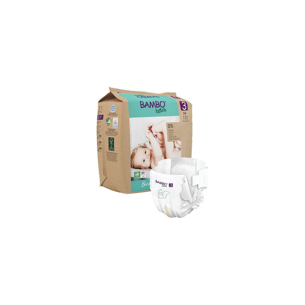 Bambo Nature Diapers size 3(M), Tape Style (4-8 kg / 9-18 lbs), 28 pcs