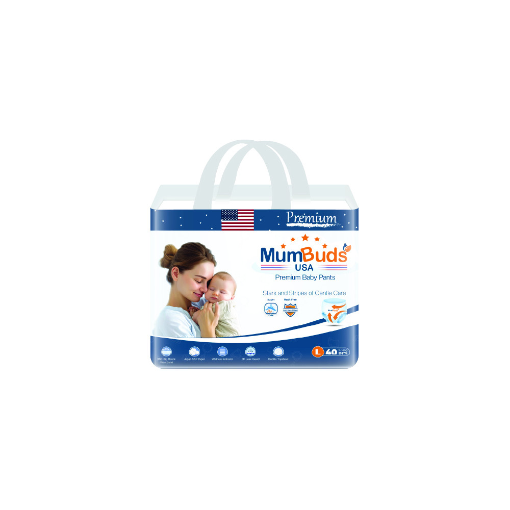 MumBuds American UltraThin Baby Pants Large 40Pcs​​