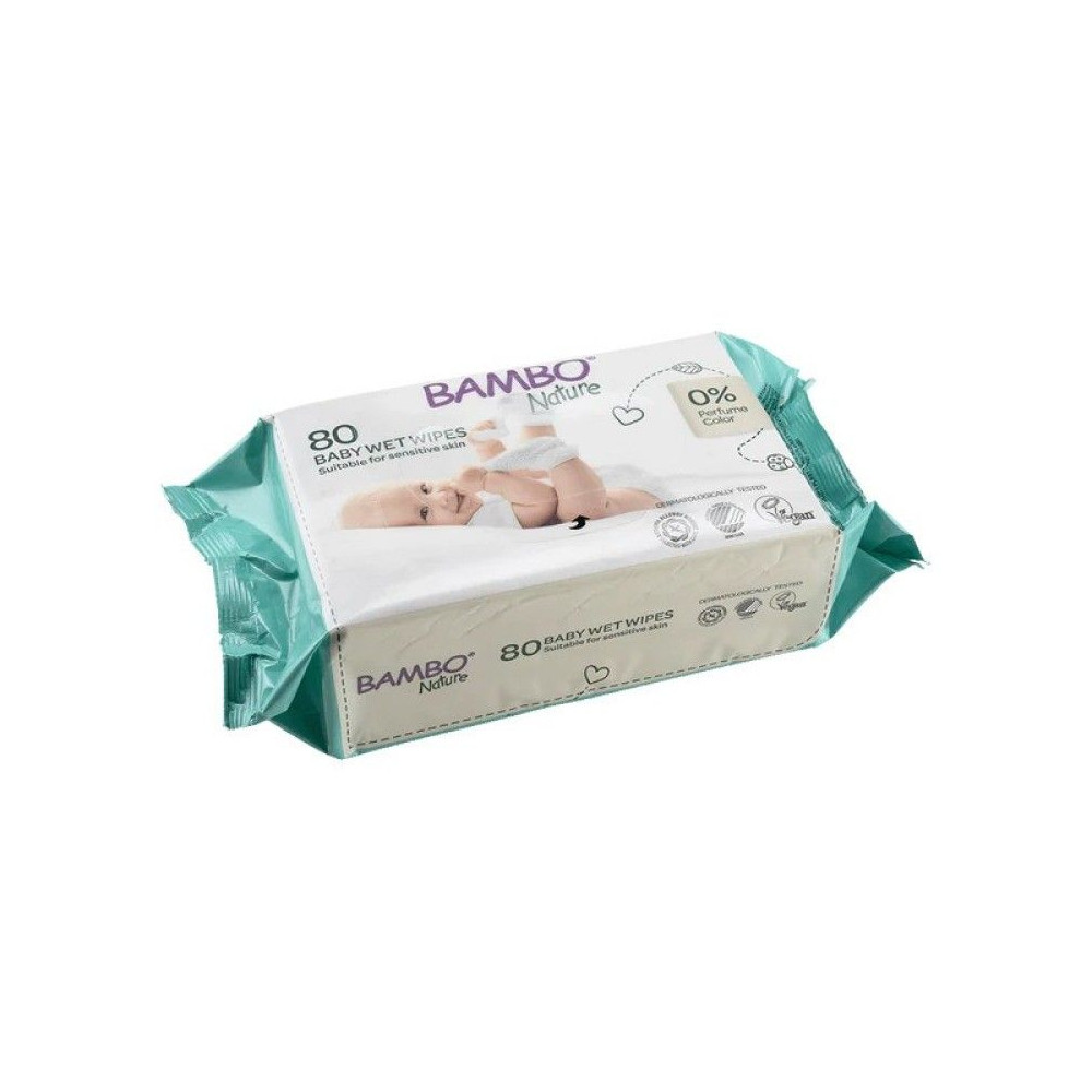 Bambo Nature Biodegradable Wet Wipes 80Pcs