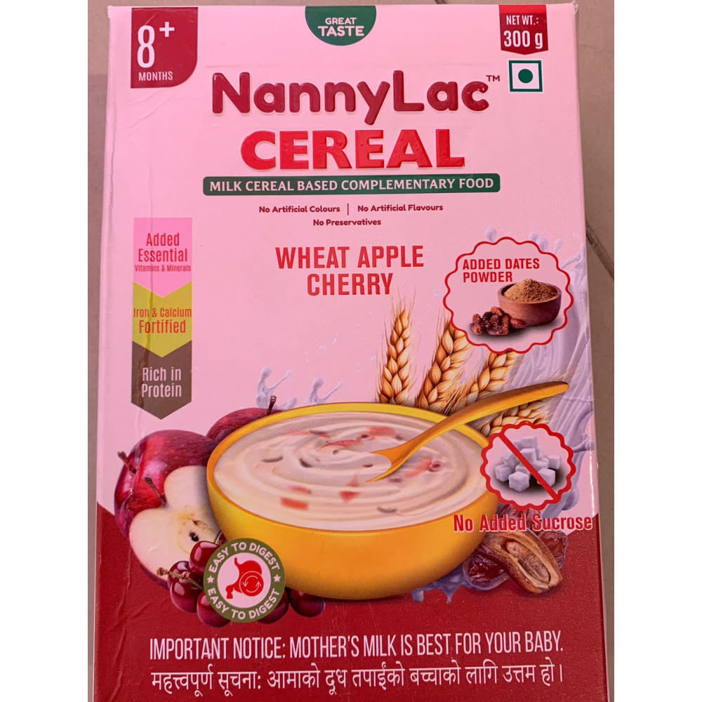 Nannylac Wheat Apple Cherry Cereal 300g 8+