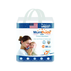 Mumbuds baby diapers NB 22 ztt