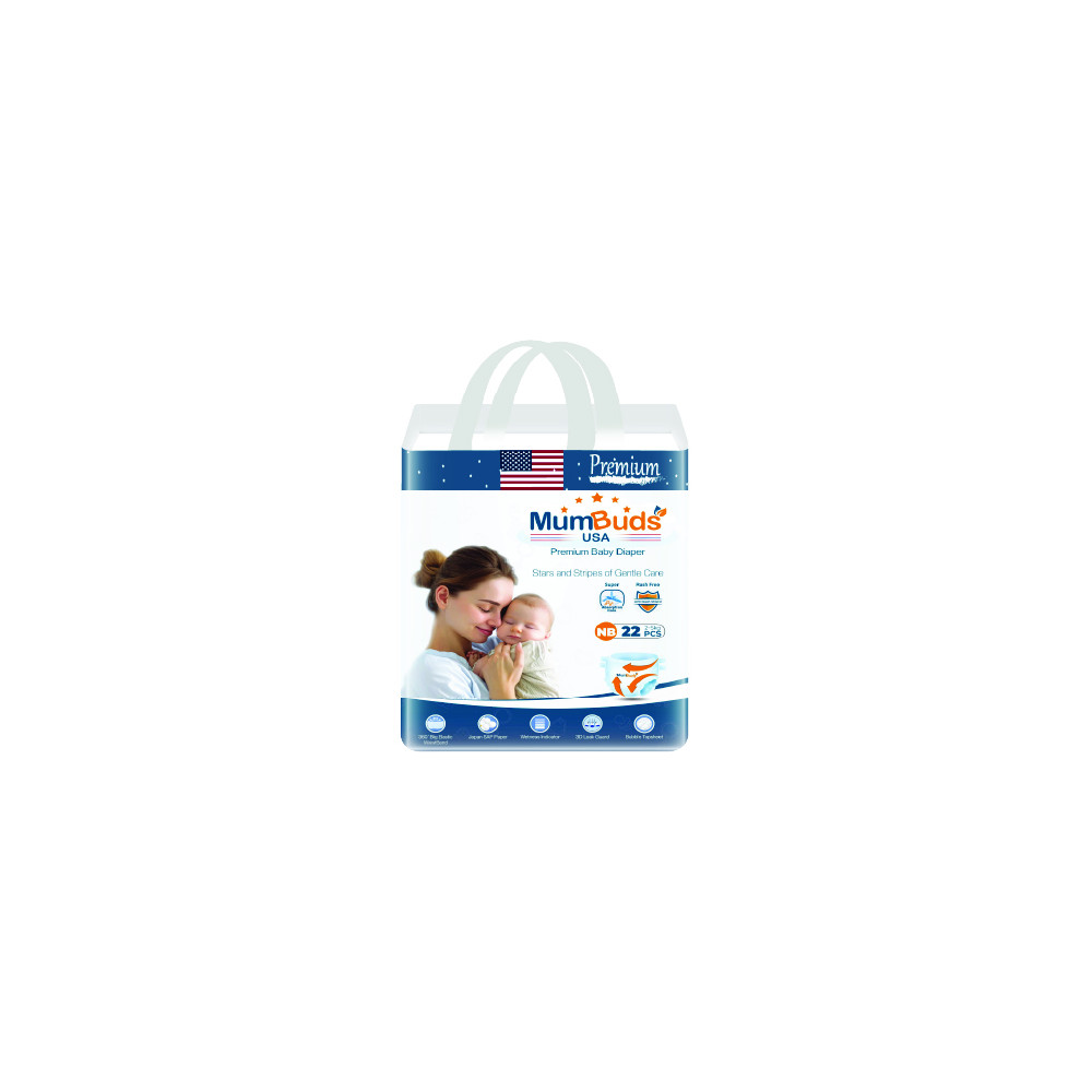 Mumbuds baby diapers NB 22 ztt
